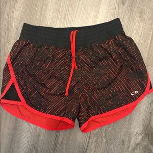 Women’s Black and Red Dotted Athletic Shorts. Size Small.